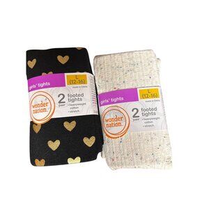 Wonder nation girl tights large 12-16 4 pair